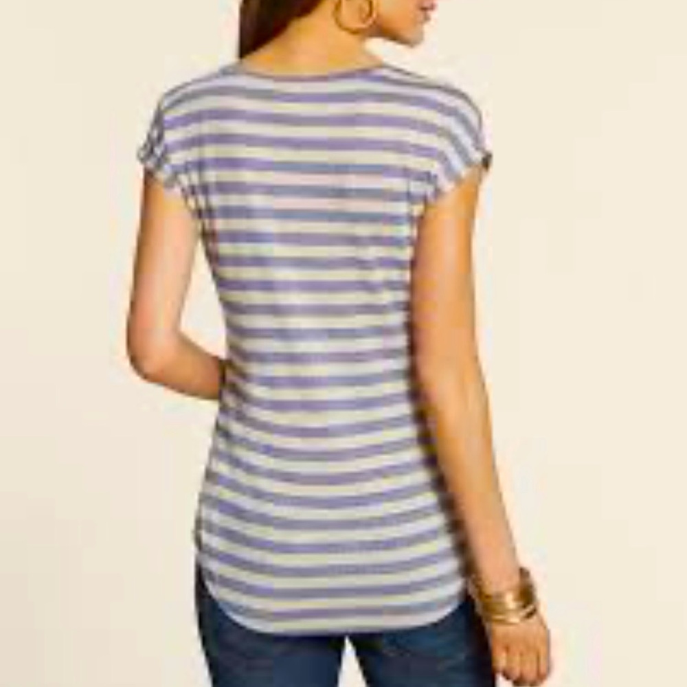 Chico’s metallic stripe tee